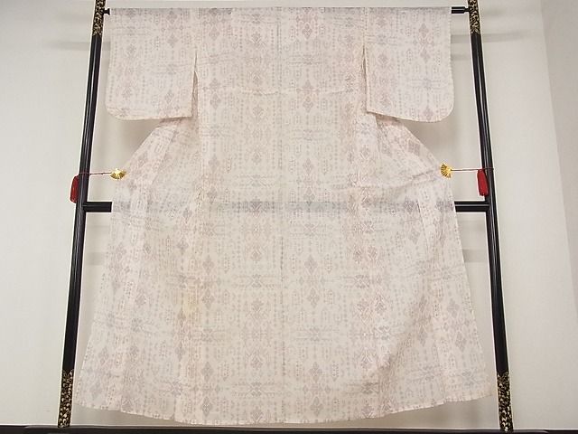 平和屋着物■夏物　小紋　幾何学文様　着丈151.5cm　裄丈63cm　A-ck4141