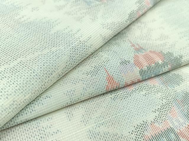 平和屋着物▽大島紬 単衣 風景文 反端付き 正絹 逸品 AABB4486jh