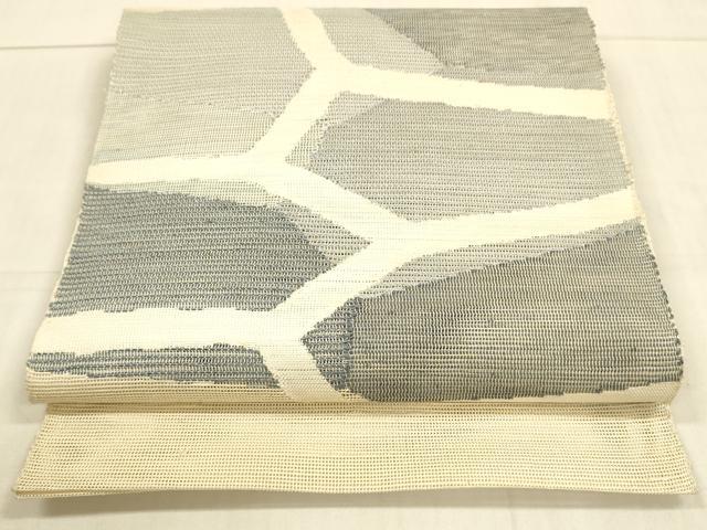 平和屋着物＊夏物　八寸名古屋帯　抽象文様　正絹　逸品　DAAU4420cm