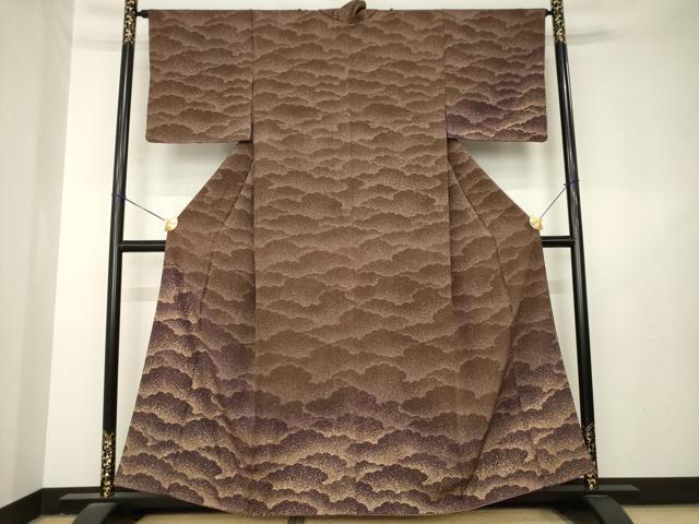 平和屋着物●訪問着　雲重ね文　金彩　正絹　逸品　AABL3708ck