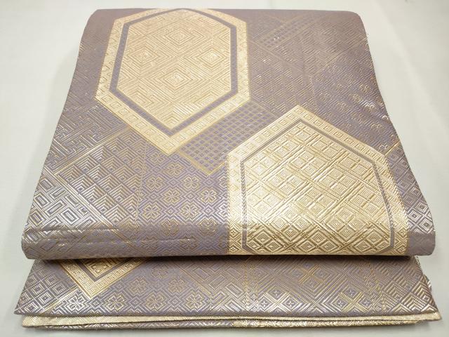 平和屋着物◎佐賀錦　全通柄袋帯　亀甲菱文　金糸　正絹　逸品　CAAS4017qe