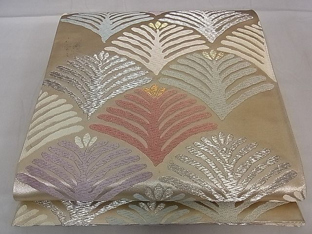平和屋着物■六通柄袋帯 唐織 松葉文 金銀糸 逸品 dy6502
