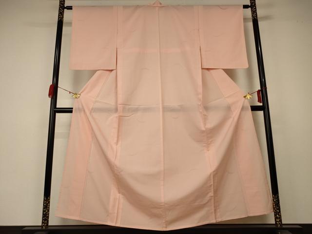 平和屋着物＊夏物 色無地 縦絽 芝紋紗 洒落柿色 正絹 逸品 未使用 AABA6487jd