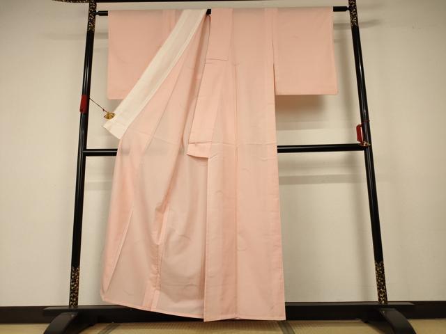 平和屋の平和屋着物＊夏物 色無地 縦絽 芝紋紗 洒落柿色 正絹 逸品 未使用 AABA6487jd｜アングル2