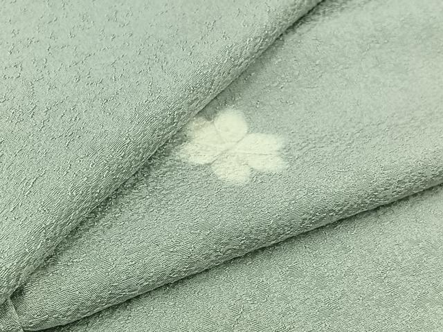 平和屋着物▽上質な小紋　単衣　舞花文　正絹　逸品　AABC0693jh