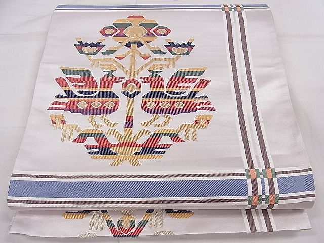 平和屋着物■六通柄袋帯　花鳥文　金銀糸　逸品　ca4051