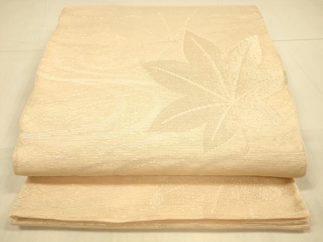 平和屋着物＊夏物　六通柄袋帯　流水楓文　銀糸　正絹　逸品　DAAS2589cm