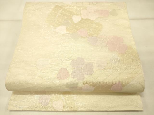 平和屋着物＊夏物 六通柄袋帯 舞花文 金銀糸 正絹 逸品 DAAS2604cm