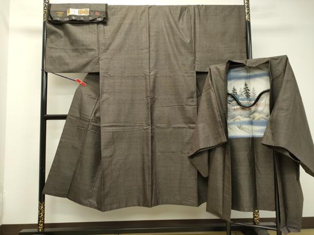 平和屋着物●男性　本場大島紬　アンサンブル　100亀甲　総詰め　川田春廣作　証紙付き　正絹　逸品　DAAT1257tw