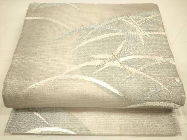 平和屋着物＊夏物　六通柄袋帯　刺繍　露草文　蜻蛉　金銀糸　正絹　逸品　DAAS2549cm