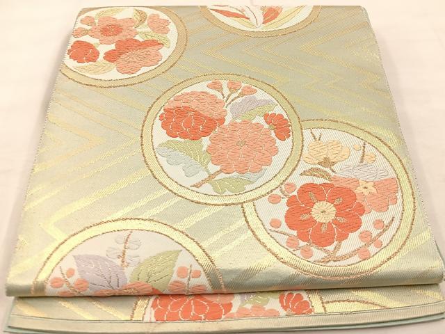 Rakuten - 平和屋着物◎六通柄袋帯　唐織　花丸文　金糸　正絹　逸品　BAAU0360mz