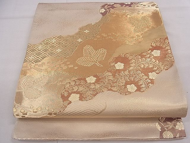 平和屋着物■六通柄袋帯 唐織 道長舞葉文 金糸 逸品 ca3885 heiwaya-10094380 平和屋 パッケージ画像