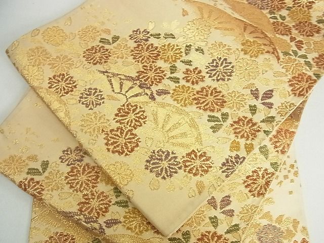Rakuten - 平和屋着物■六通柄袋帯　草花文　金糸　逸品　cm2902