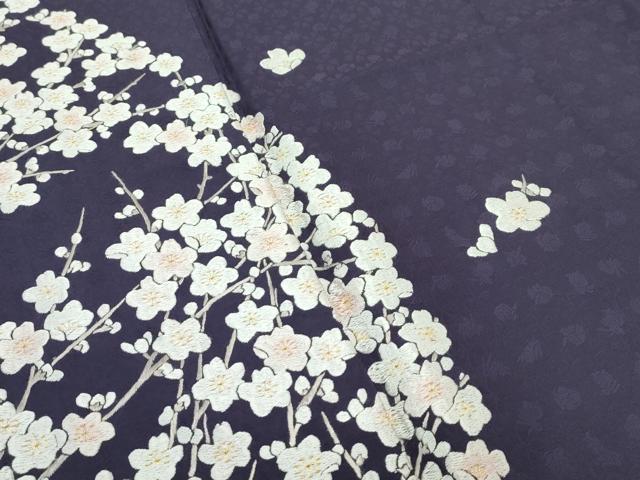 平和屋本店■極上　山口美術織物　皇室　伊勢神宮御用　西陣織　訪問着　総刺繍　錦繍　枝花文　金糸　滅紫色地　冊子付　逸品　CZAA2358s5