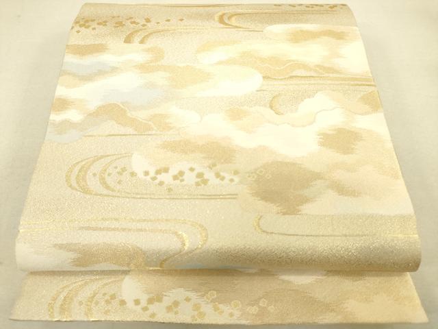 平和屋着物◎六通柄袋帯　慶祝彩雲文様　金糸　正絹　逸品　DAAT8745zy