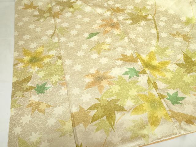 Full-Length Under-Kimono - 平和屋着物■上質な小紋　枝楓　正絹　逸品　DABD0419op