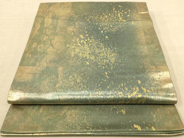 平和屋着物◎六通柄袋帯　霞文　引箔　正絹　逸品　AABC8423dt