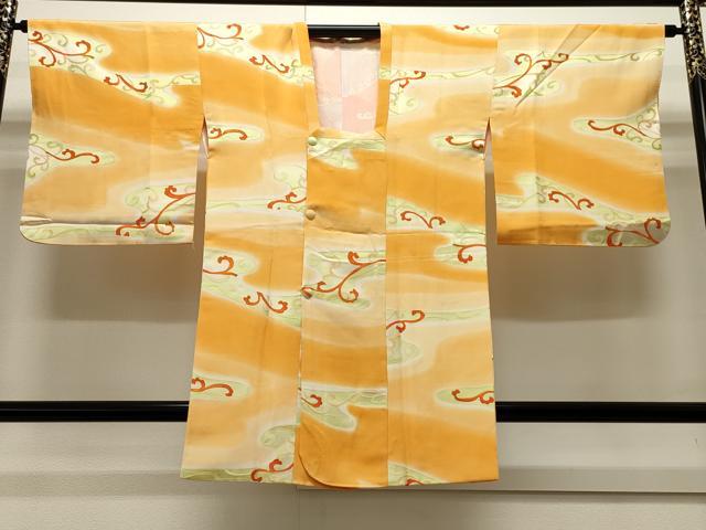 平和屋着物＃道行コート 地紋起こし 唐草文 暈し染め 正絹 逸品 CAAW4967dy