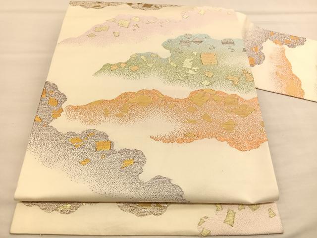 平和屋着物●龍村美術織物　たつむら　九寸名古屋帯　源氏仙雲錦　金糸　正絹　逸品　BAAU1853hvのサムネイル