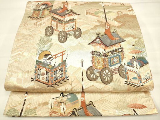 平和屋着物◎六通柄袋帯 祇園会山鉾 金糸 正絹 逸品 DAAM0581bc 平和屋着物◎六通柄袋帯 祇園会山鉾 金糸 正絹 逸品 DAAM0581bc