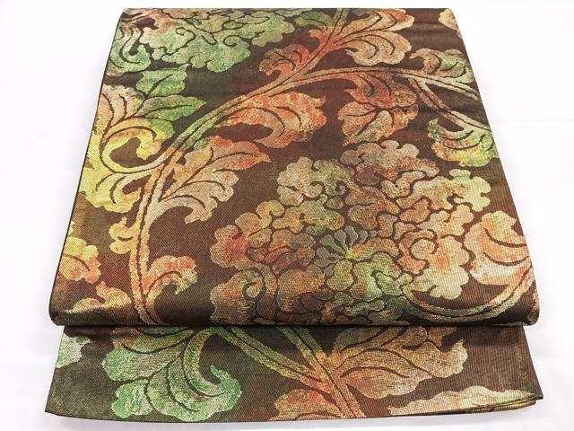 Rakuten - 平和屋着物◎六通柄袋帯　花唐草文　金銀糸　引箔　正絹　逸品　CAAZ7344nb