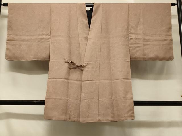 平和屋着物＃道中着　リバーシブル　霞文　丁子茶色　黒地　正絹　逸品　未使用　CABC4881in