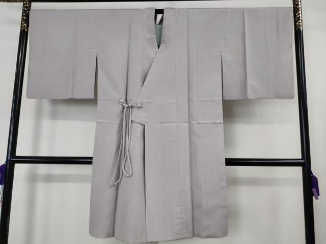 平和屋着物∞極上　道中着　ロング丈　お召地　色無地　桜鼠色地　逸品　DZAB6568kh6