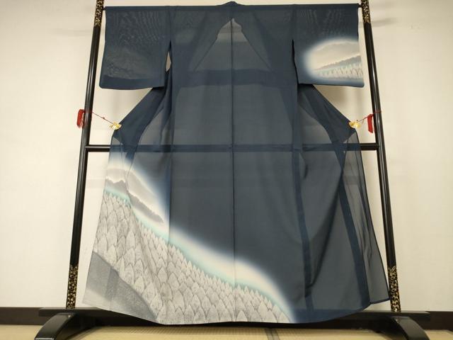 平和屋着物＊夏物　訪問着　絽　風景文　暈し染め　正絹　逸品　AABD4570jd