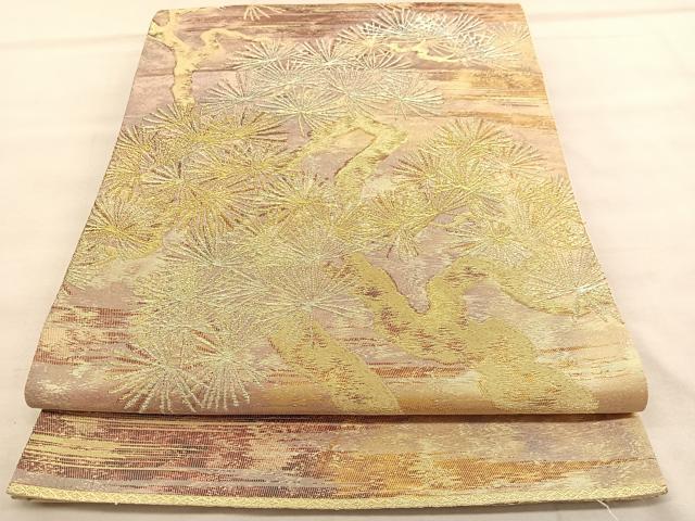 Rakuten - 平和屋着物◎西陣　六通柄袋帯　老松　金銀糸　正絹　逸品　BAAU7698hv