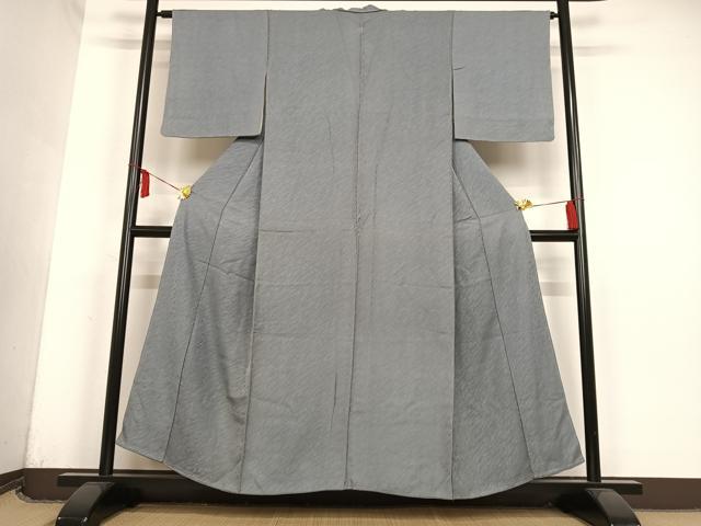 平和屋着物■上質な色無地 青褐色 正絹 逸品 AAAM9111zg