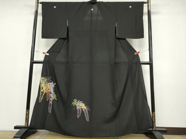 平和屋着物＊夏物 黒留袖 絽 藤花房 金彩 正絹 逸品 未使用 CAAU4591ut