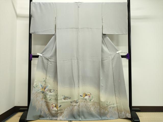 平和屋着物●十日町友禅 女流作家 遠田藤舟 色留袖 鴛鴦花文 暈し染め 正絹 逸品 CAAX5941gh