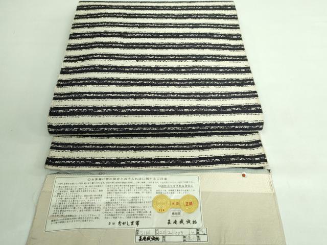 平和屋着物■極上　西陣　長嶋成織物　ながしま帯　全通柄袋帯　軌跡　証紙付き　逸品　DZAA6720kh5
