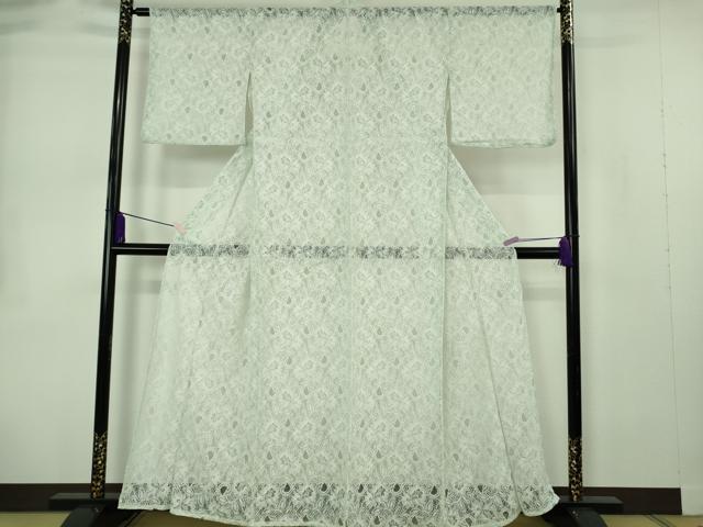 平和屋着物∴極上　夏物　浴衣・小紋兼用　レース　花唐草文　スカイグリーン色　逸品　新品　DZAB10183kh6