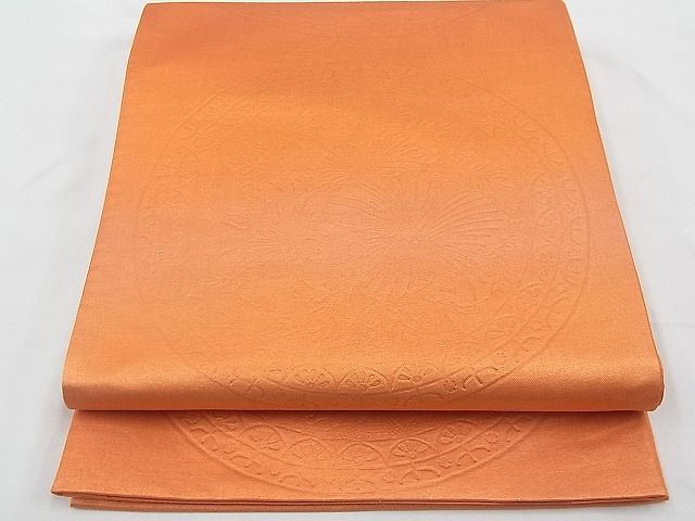 平和屋着物◎六通柄袋帯　花絵皿　ふくれ織　金糸　逸品　BAAD1647du