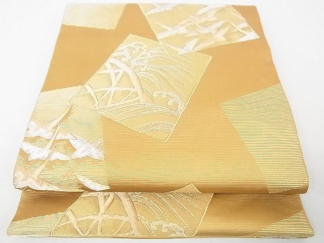 平和屋着物■六通柄袋帯　光悦色紙文　金糸　逸品　DAAF8584sa