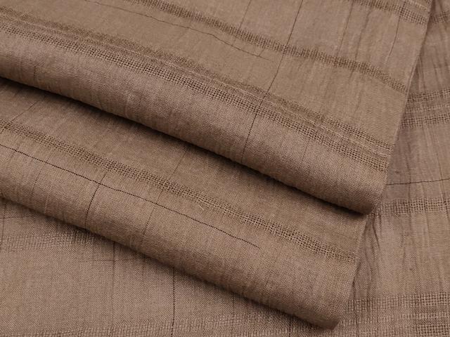 Summer Wear - 平和屋着物■極上　夏物　夢工房　上布　横段文　宗伝唐茶色　麻　逸品　CYAA3106s5
