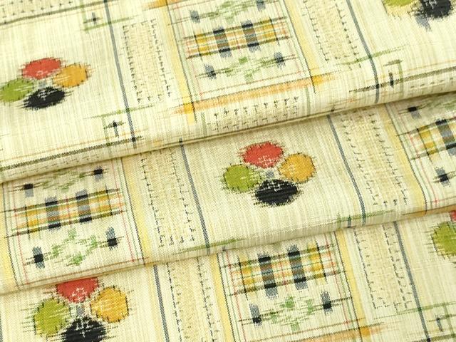 平和屋着物▽上質な紬 単衣 舞花文 正絹 逸品 DAAV9702sf