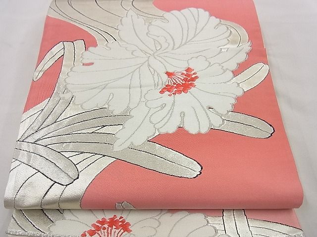 平和屋着物■六通柄袋帯　カトレア　銀糸　逸品　n-by4099