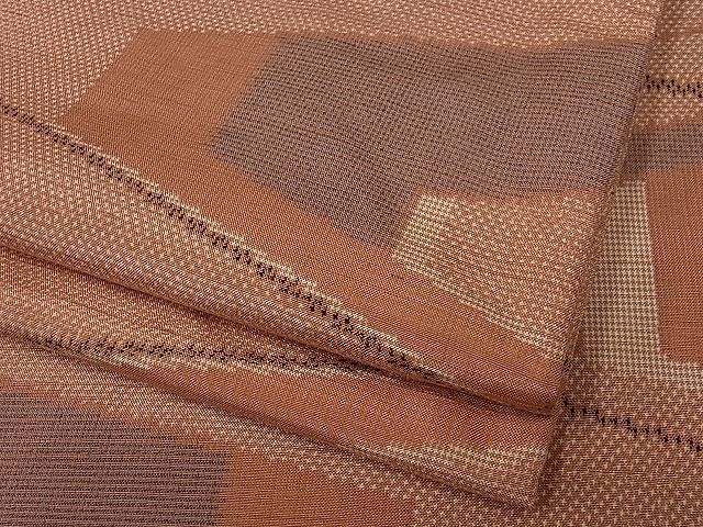 平和屋着物◆上質な紬　幾何学文様　着丈164cm　裄丈65cm　正絹　逸品　mop2640