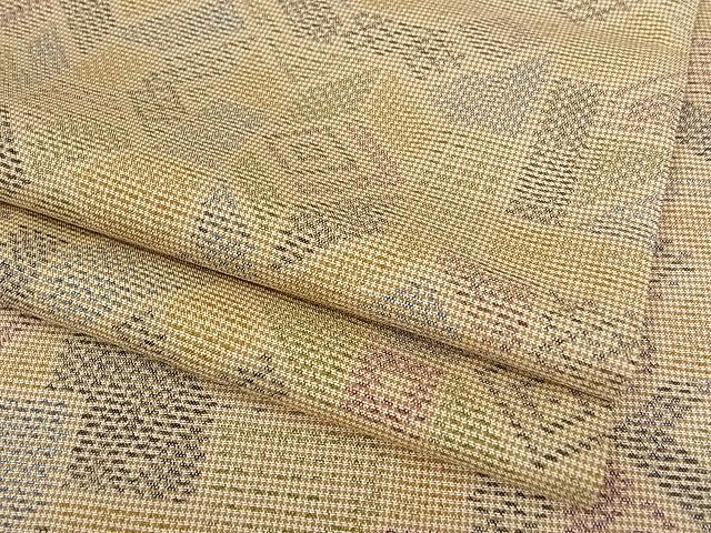 平和屋着物◆上質な紬　幾何学模様　着丈153.5cm　裄丈63cm　正絹　逸品　mop4340