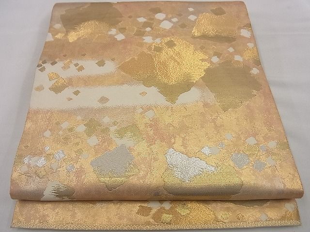 平和屋着物■六通柄袋帯　霞箔散らし　金銀糸　逸品　n-by4080