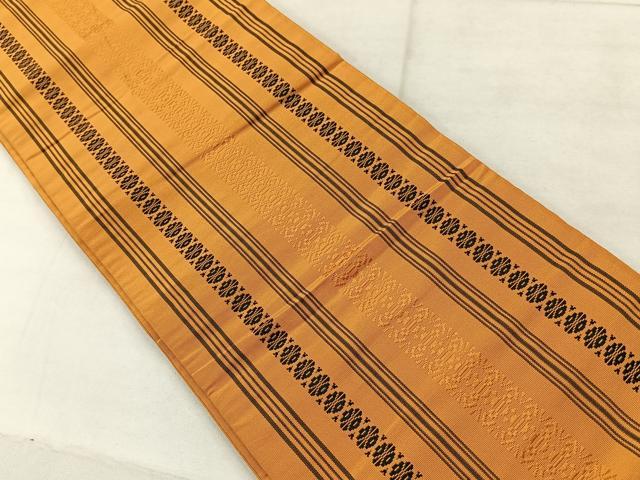 平和屋着物◎本場筑前博多織　半幅帯　吉弥帯　献上　証紙付き　正絹　逸品　AABC8857uk