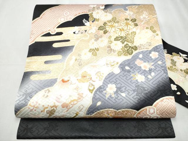 高級　正絹　洒落帯　名古屋帯　染織　龍　宝尽くし　昼夜帯　368 楽天市場】名古屋帯 宝尽くしの通販