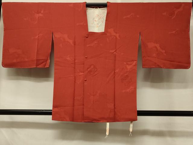 平和屋着物＃道行コート　正倉院花地紋　弁柄色　正絹　逸品　未使用　CABD7864in