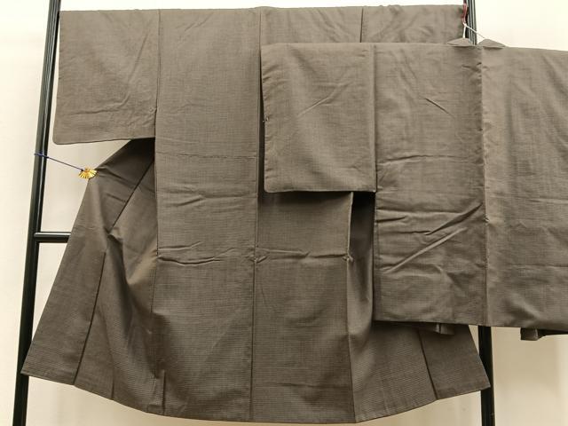平和屋着物●男性 お召 アンサンブル 亀甲文様 羽裏:富士 正絹 逸品 BAAN9123pk