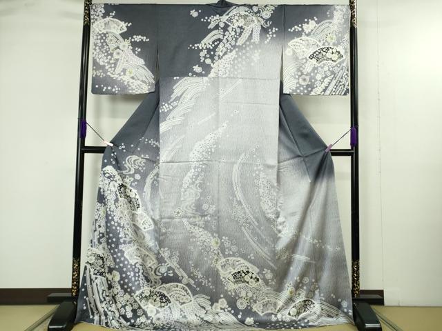 乐天商城 - 平和屋着物●極上　訪問着　辻が花　地紙　暈し染め　ロング丈　逸品　新品　DZAB4933kh6