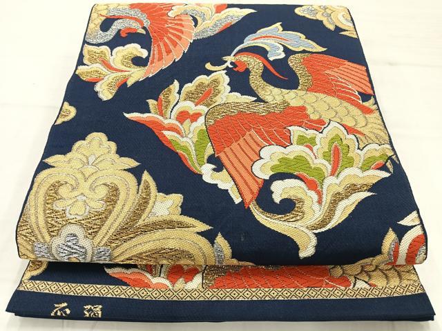平和屋着物◎六通柄袋帯　唐織　鳳凰花文　金銀糸　正絹　逸品　AABC8860uk