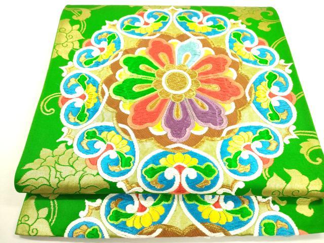平和屋着物◎六通柄袋帯 唐織 大和大華 金糸 正絹 逸品 DAAX1623op