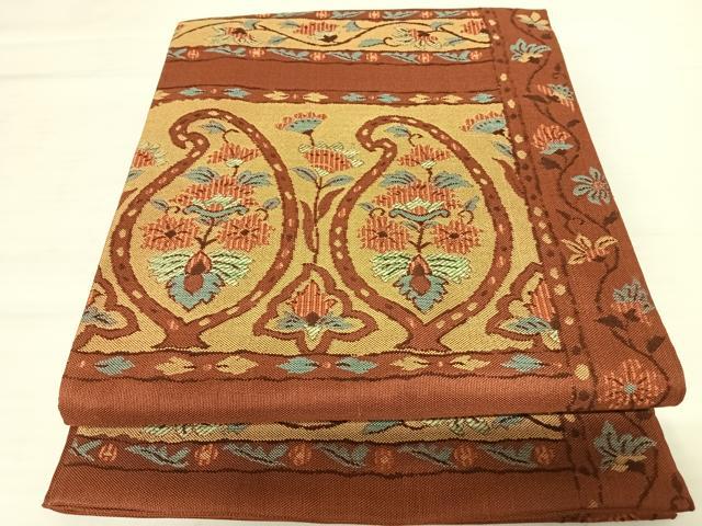 平和屋着物◎六通柄　本袋帯　紬地　シルクロードへの訪れ　正絹　逸品　AABB2905yx